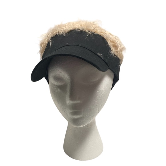 Fun Flair hair visor spiked blonde hair hat fake wig - Picture 1 of 6